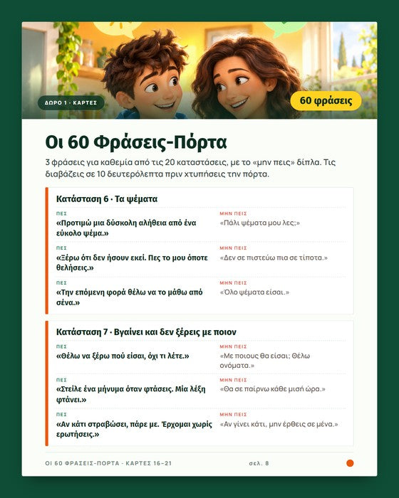 Μία σελίδα από τις 60 Φράσεις-Πόρτα