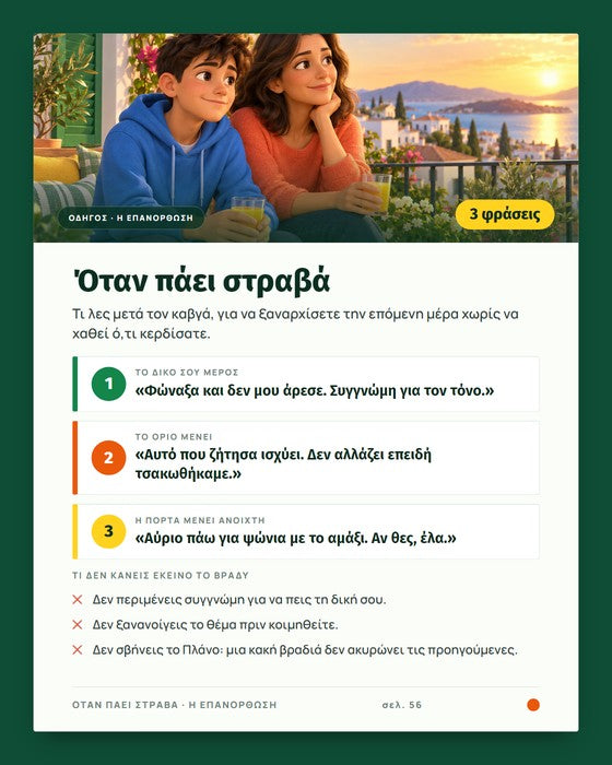 Όταν πάει στραβά: τι λες μετά τον καβγά