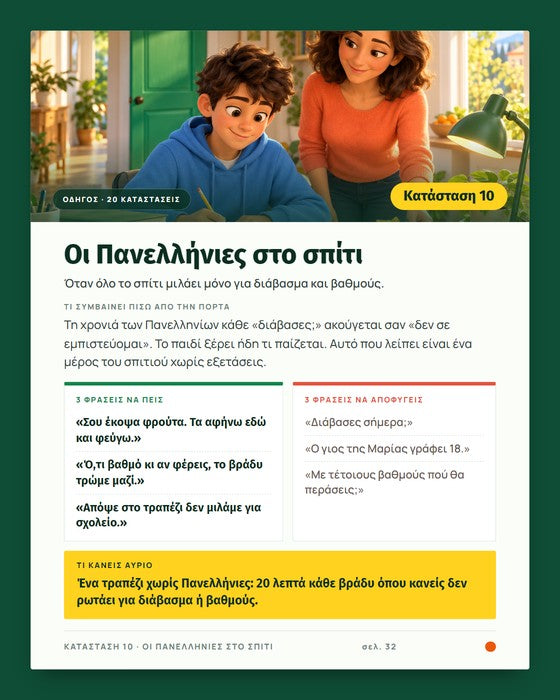 Κατάσταση 10: Οι Πανελλήνιες στο σπίτι